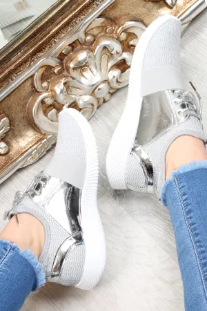 - Up Kenly Lace Metallic Verified seller Trainers Rich collection Silver