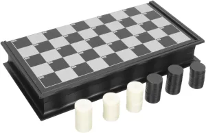 1 Checkers Game Portable Folding Board for Students Educational Chess Safe Edges for Endless Fun for Travel and Interactive Play