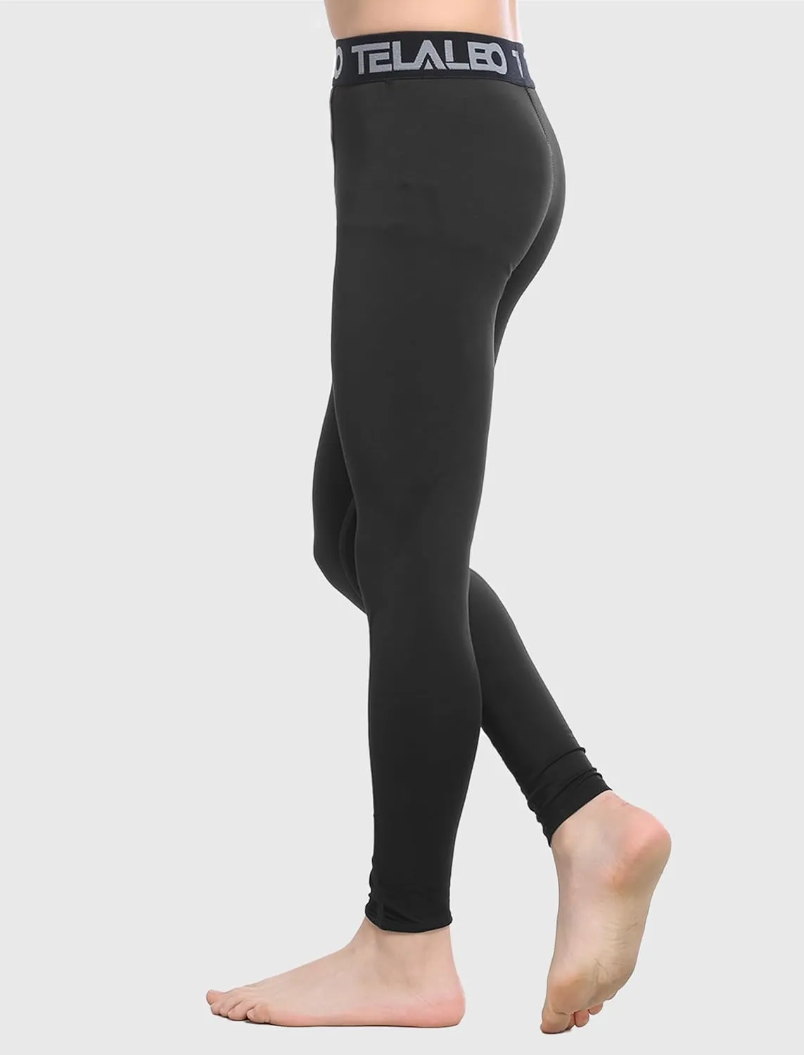 1 or 2 Pack Boys Thermal Compression Leggings Pants Youth Fleece Lined Base Layer Tights Cold Weather Gear