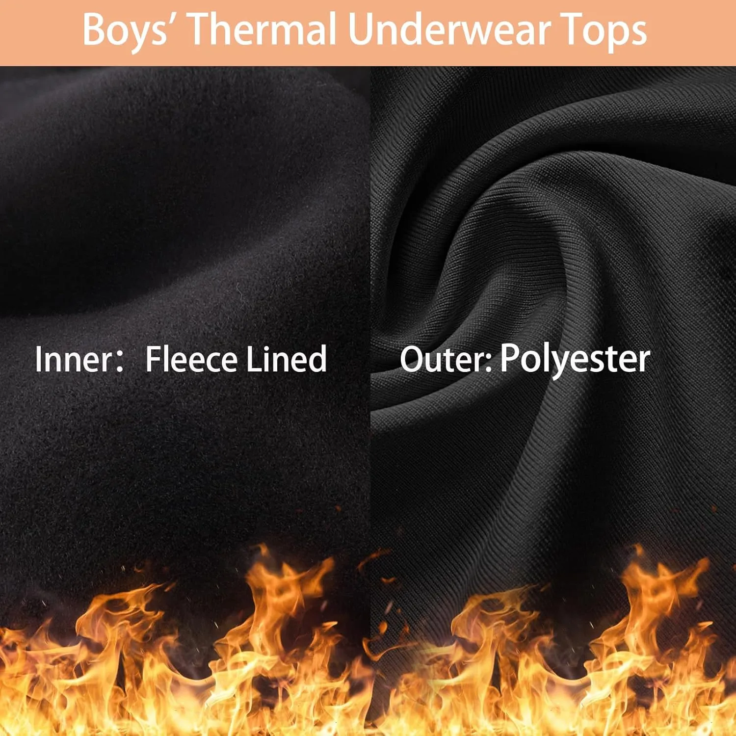 1 or 2 Pack Boys Thermal Compression Leggings Pants Youth Fleece Lined Base Layer Tights Cold Weather Gear
