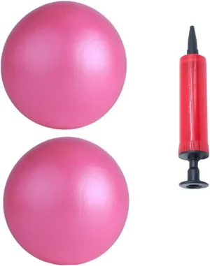 1 Set 25cm Thickened Yoga Auxiliary Ball Fitness Ball Exercise for Yoga and Fitness Portable Inflator Matte Surface Random Color