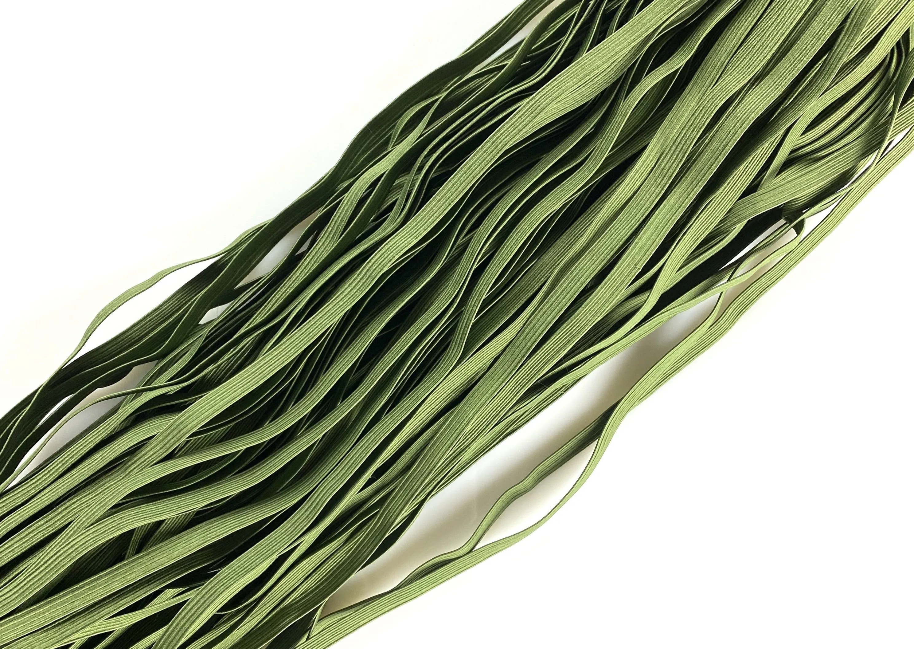 1/4" Flat Elastic - Army Green