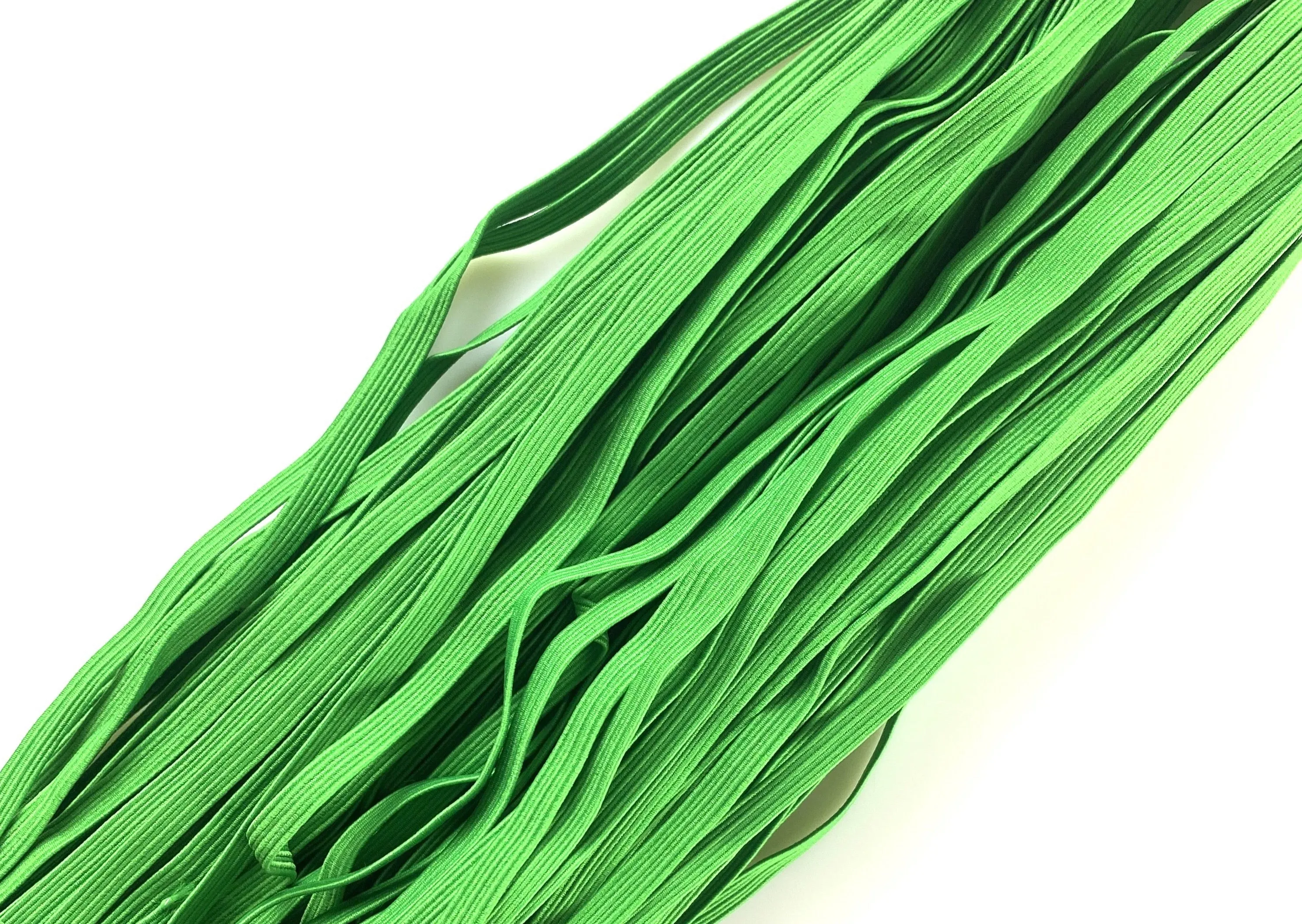 1/4" Flat Elastic - Green Grass