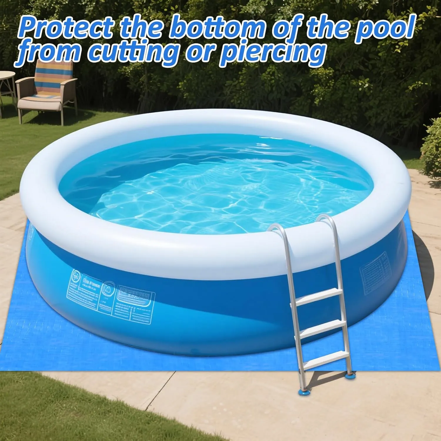 16Ft Pool Ground Cloths,Heavy-Duty Swimming Pool Waterproof PE Swimming Pool Liner Pad for Protect Above Ground Pool Blankets for 6ft to 15ft Frame Above Ground Pools Accessories Prevents Punctures