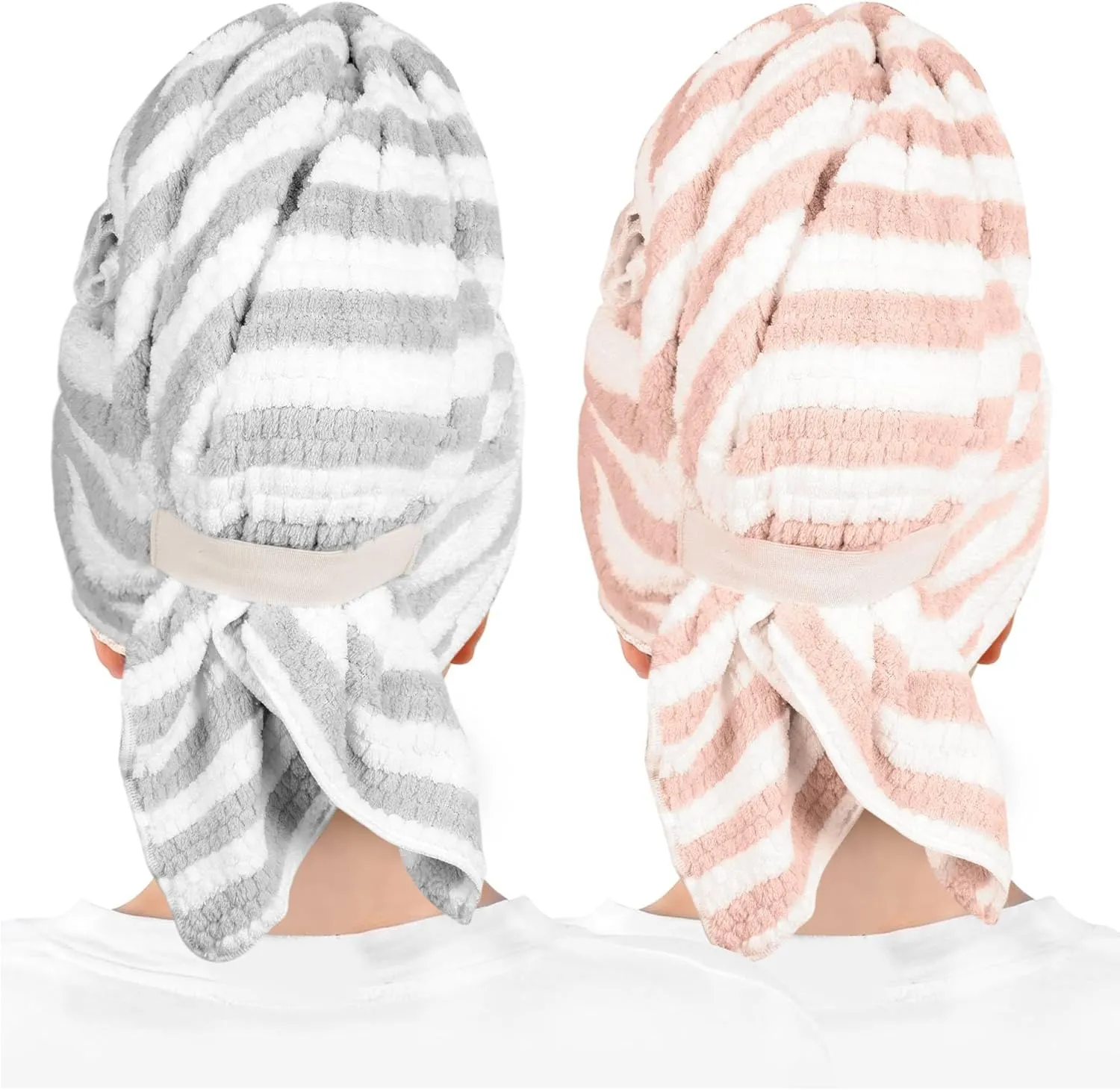 2 Packs Large Microfiber Hair Towels for Women, Super Absorbent & Quick Dry Hair Towel Wrap for Curly Hair Long & Short Hair- Anti-Frizz Hair Turbans for Wet Hair