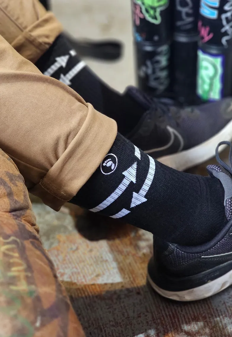 2 Pairs Mixed Toe Rags® Arrow Fashion Crew Sock
