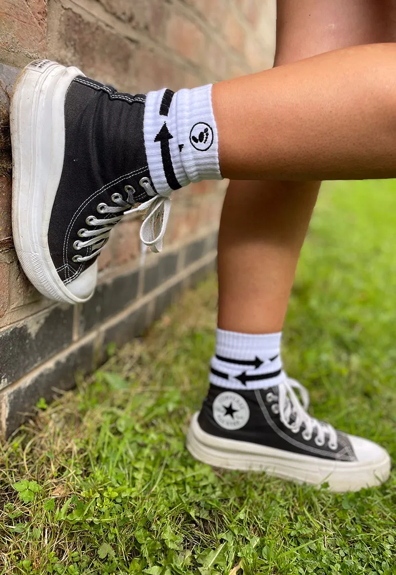2 Pairs Mixed Toe Rags® Arrow Fashion Crew Sock