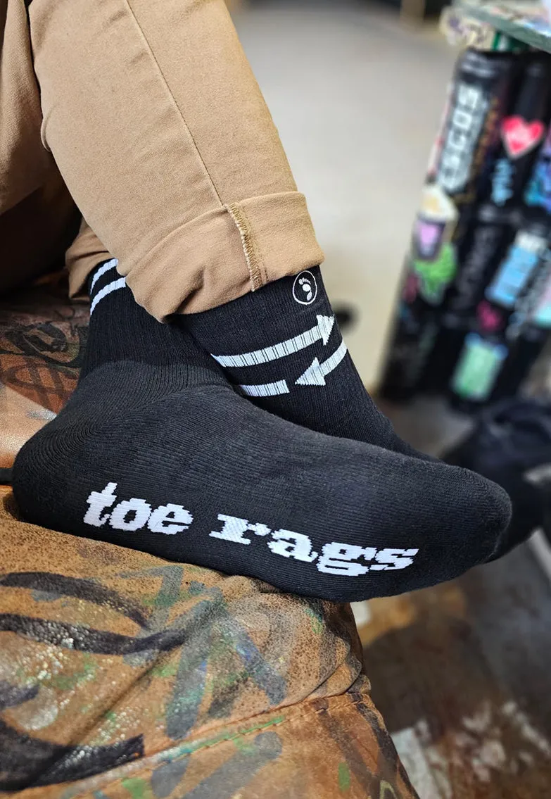 2 Pairs Mixed Toe Rags® Arrow Fashion Crew Sock