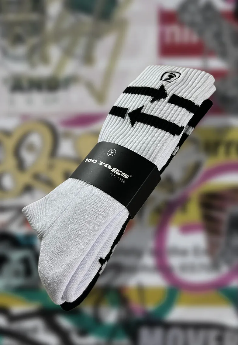 2 Pairs Mixed Toe Rags® Arrow Fashion Crew Sock
