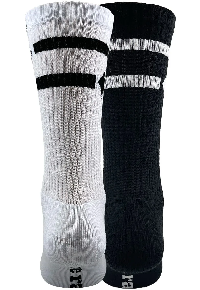 2 Pairs Mixed Toe Rags® Arrow Fashion Crew Sock