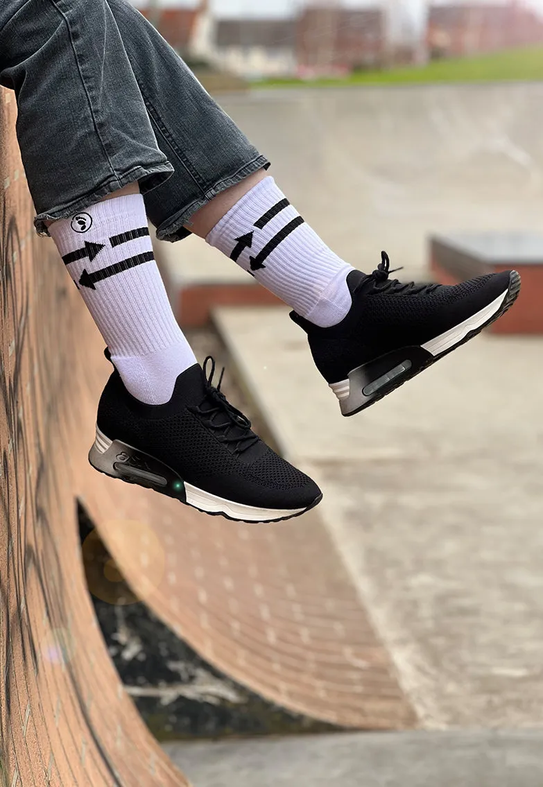 2 Pairs Mixed Toe Rags® Arrow Fashion Crew Sock
