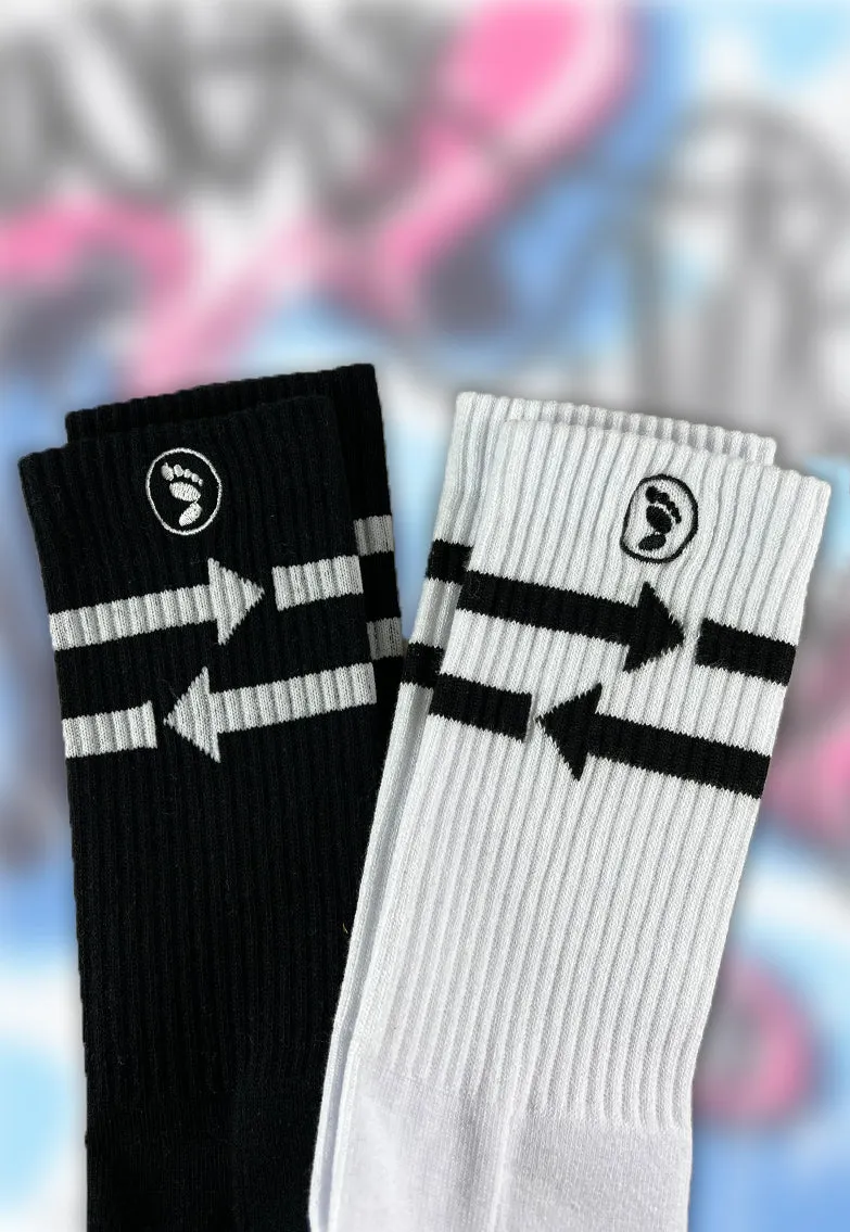 2 Pairs Mixed Toe Rags® Arrow Fashion Crew Sock
