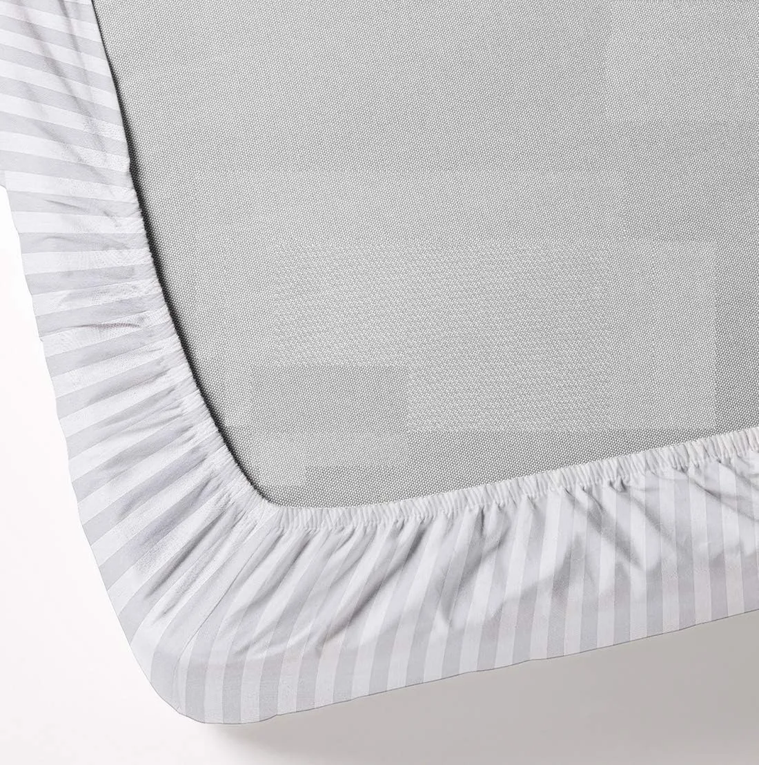 500-Thread-Count Bed Sheet Set California King Size Fits 15-18 Inches Deep Pocket (Stripe, Beach Blue)