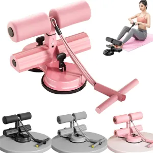 Ab Training Auxiliary Device, Multi-functional Adjustable Ab Trainer, Muscles Full Body Training for Girl and Men, Sit Up Machine, Portable Fitness Equipment for Home & Gym, with 2 Suction Cups and Resistance Band