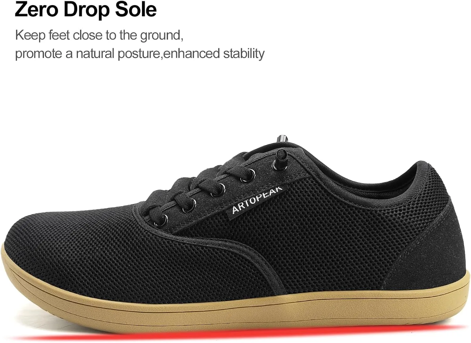 Adapt Knit Trainer Wide Toe Box Shoe with Earth-Link Grounding, Zero-Drop Sole, Breathable Knit Upper & Machine Washable Perfect for Daily Wear & Light Training