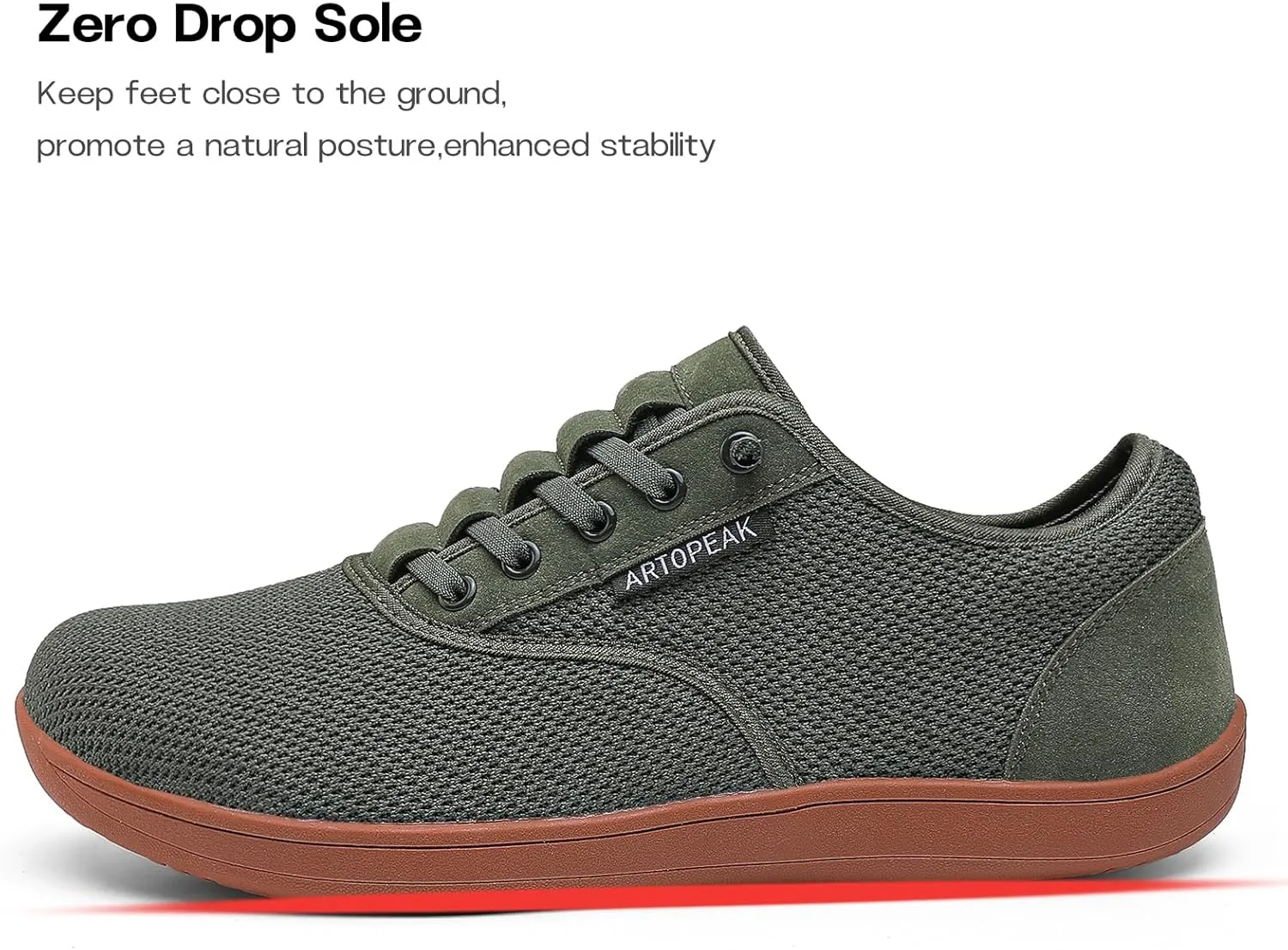 Adapt Knit Trainer Wide Toe Box Shoe with Earth-Link Grounding, Zero-Drop Sole, Breathable Knit Upper & Machine Washable Perfect for Daily Wear & Light Training