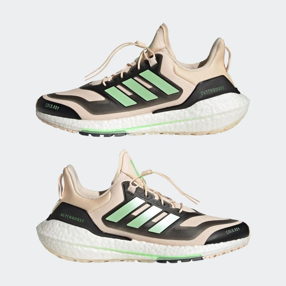 Adidas Mens Ultraboost 22 COLD.RDY 2.0 Running Shoes Orange/Green