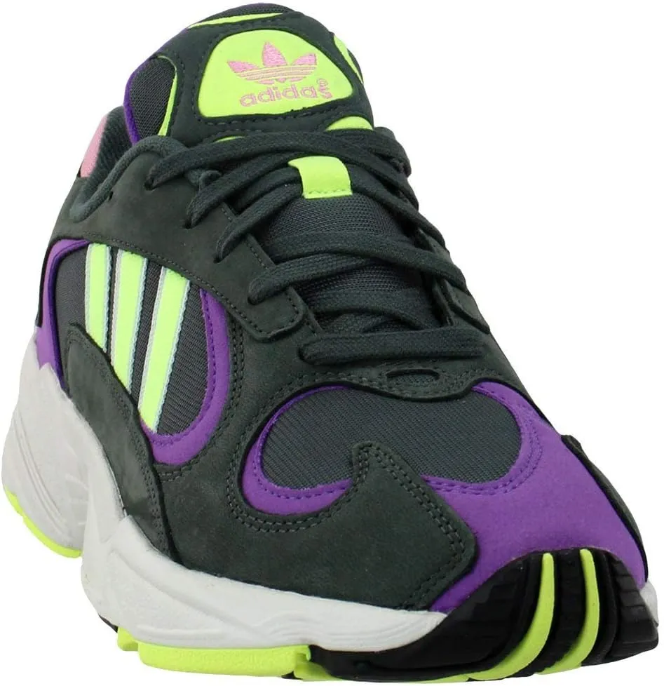 adidas Mens Yung-1 Shoes, Legend Ivy/Hi-res Yellow-Actual Purple, Black - 9