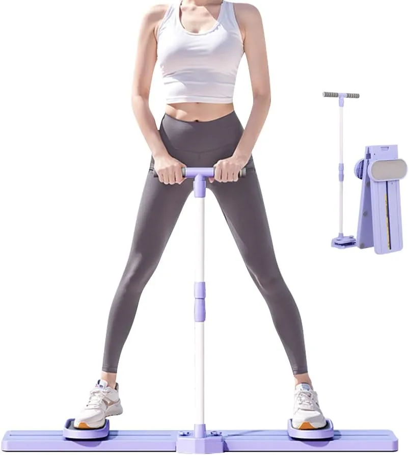 Adjustable Ski Machine, Simulated Ski Trainer, Ski Practice, Hip Trainer, Exercise Equipment for Leg Pelvic Floor Muscle Workout, Funny Fitness Equipment for Home Full Body Workout, Purple