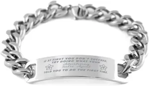 Advertising Sales Agent Bracelet, If at first you don't succeed, try doing what your athletic trainer told you to do the first time., Cuban Link Chain Necklace, Advertising Sales Agent Gifts