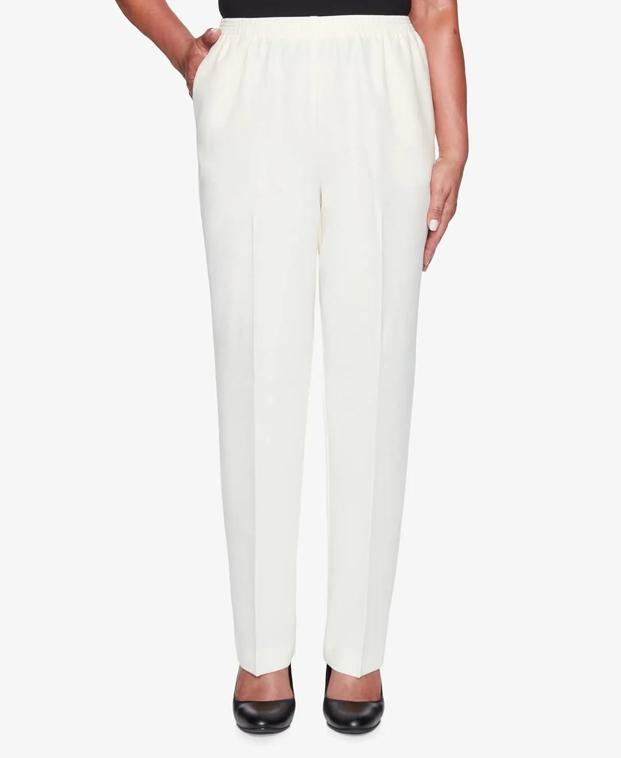 Alfred Dunner Petite Women's Classic Textured Average Length Pant