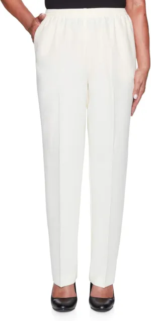 Alfred Dunner Petite Women's Classic Textured Average Length Pant