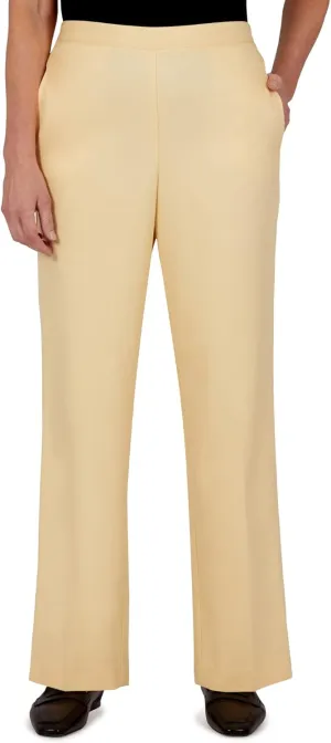Alfred Dunner Women's Microfiber Regular Fit Short Length Pant