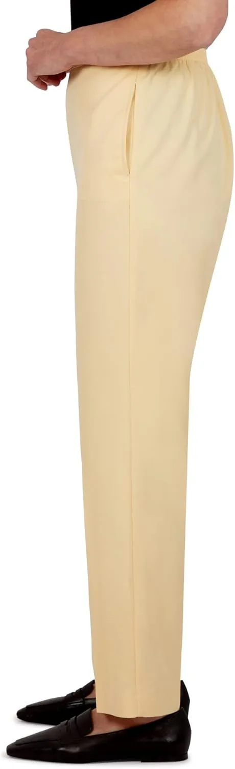Alfred Dunner Women's Microfiber Regular Fit Short Length Pant
