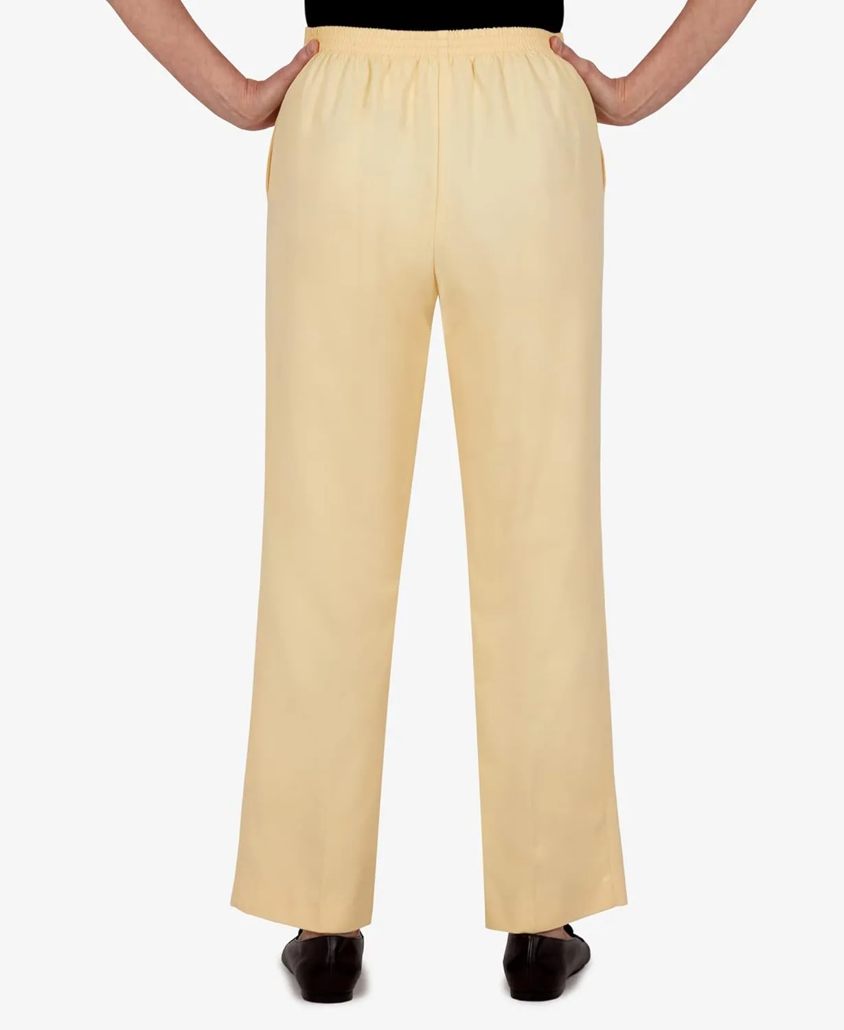 Alfred Dunner Women's Microfiber Regular Fit Short Length Pant