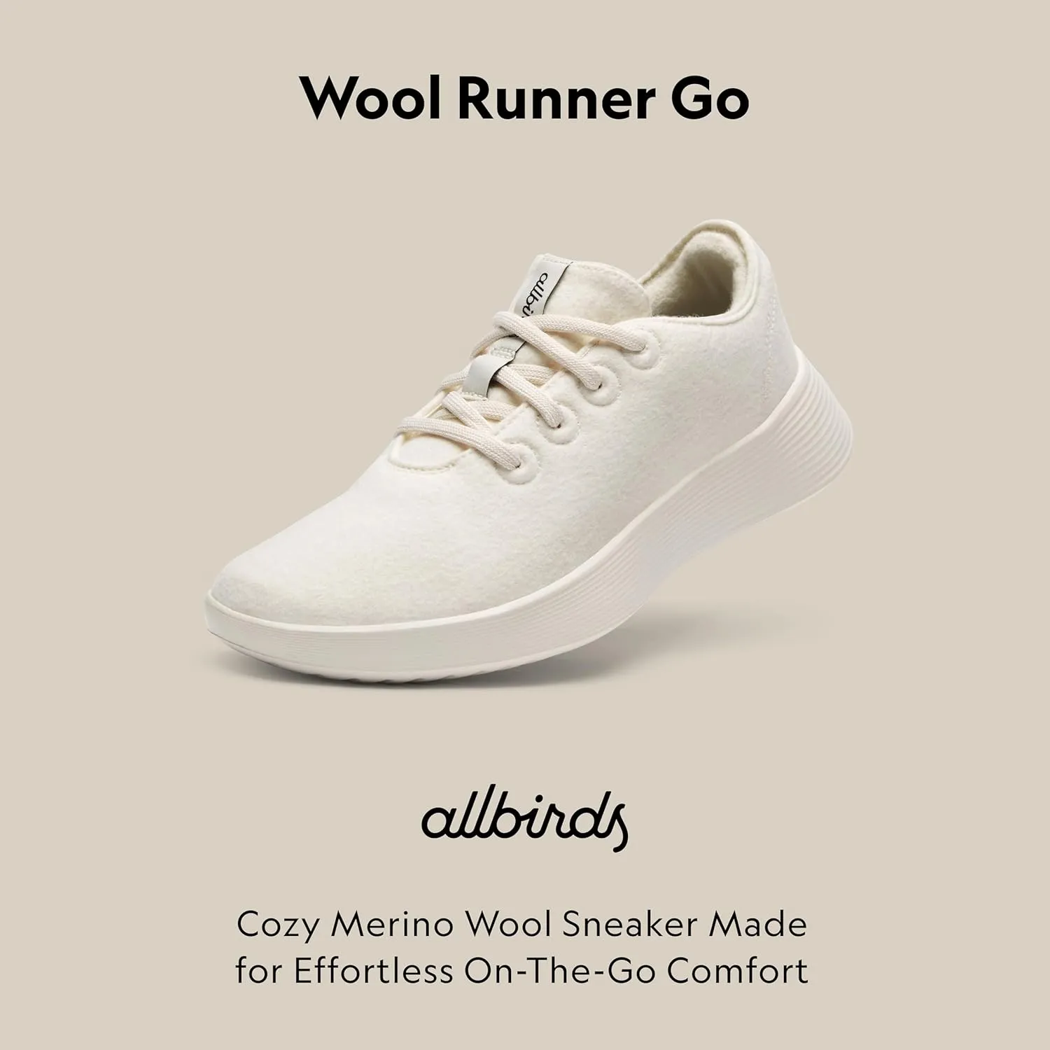 Allbirds Women's Wool Runner Go, Breathable Merino Wool Sneakers