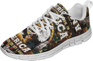America was Born On My Land Native American Flag Shoes for Women Men Tennis Shoes 3D Print Fashion Running Sneakers