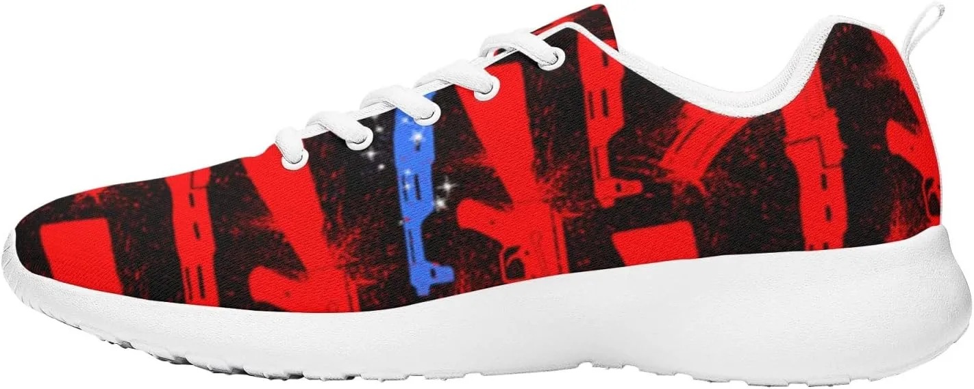 American Wave Star Flag Sneaker Men Athletic Shoes Running Shoes Comfortable Sports Walking Shoes