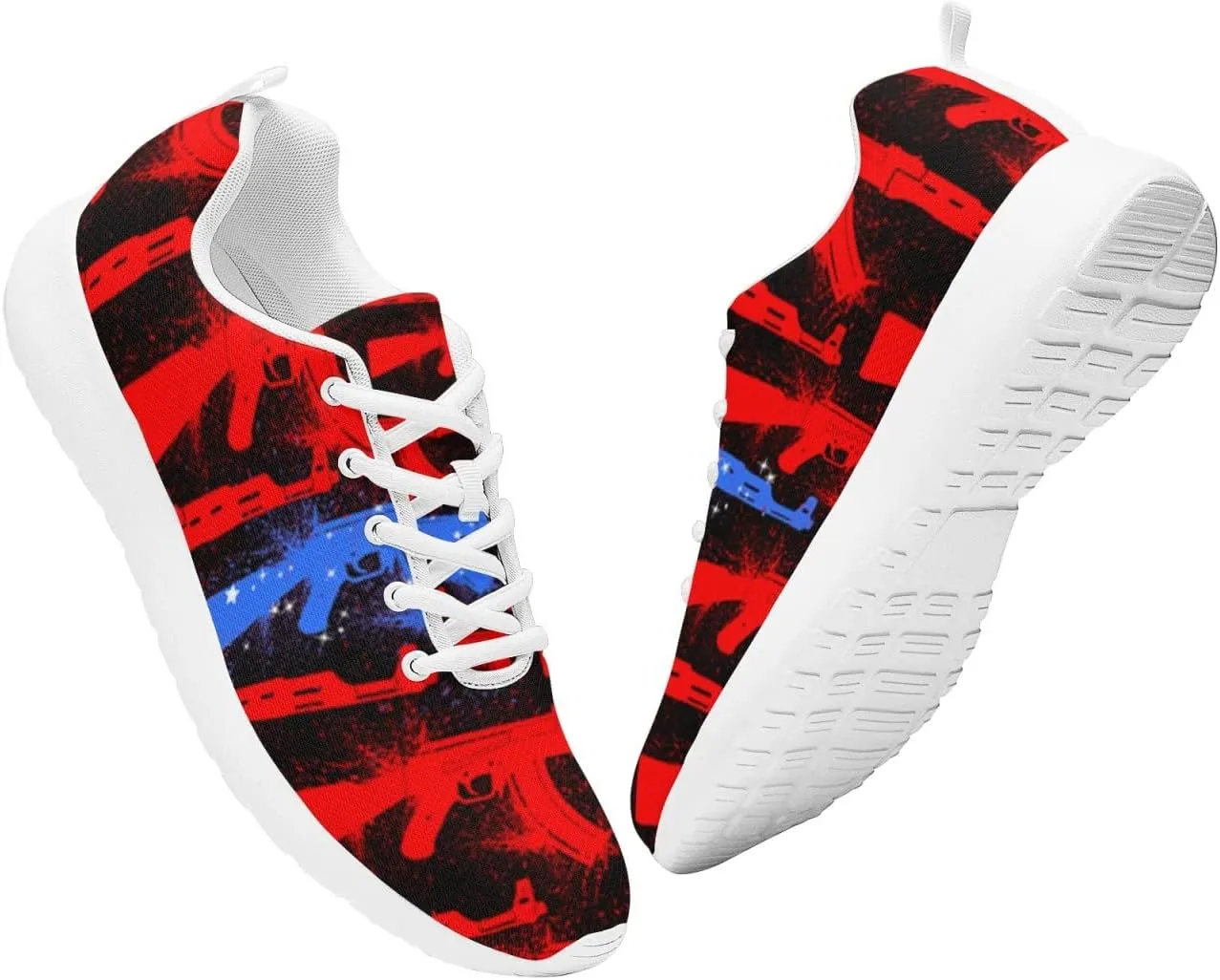 American Wave Star Flag Sneaker Men Athletic Shoes Running Shoes Comfortable Sports Walking Shoes