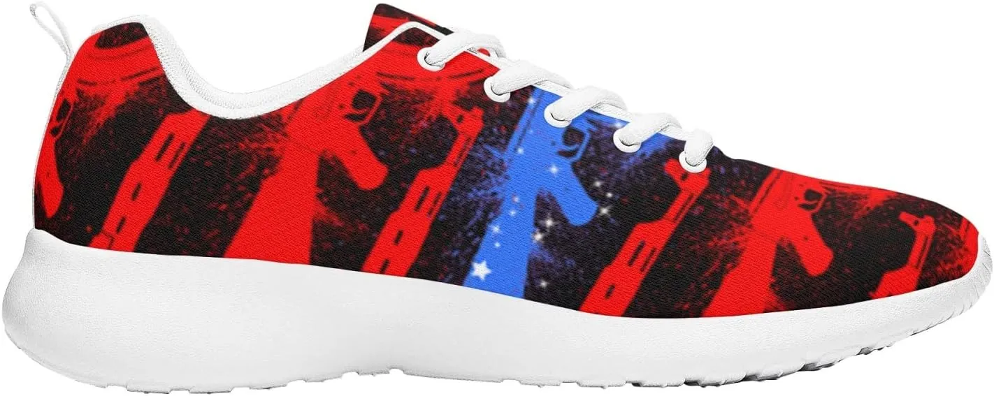 American Wave Star Flag Sneaker Men Athletic Shoes Running Shoes Comfortable Sports Walking Shoes