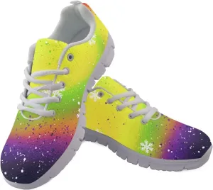 AmzPrint Women Men Workout Athletic Trainer Hiking Camping Walking Sneaker White Sole Shoes for Men Women Shoes Size 5.5-13.5
