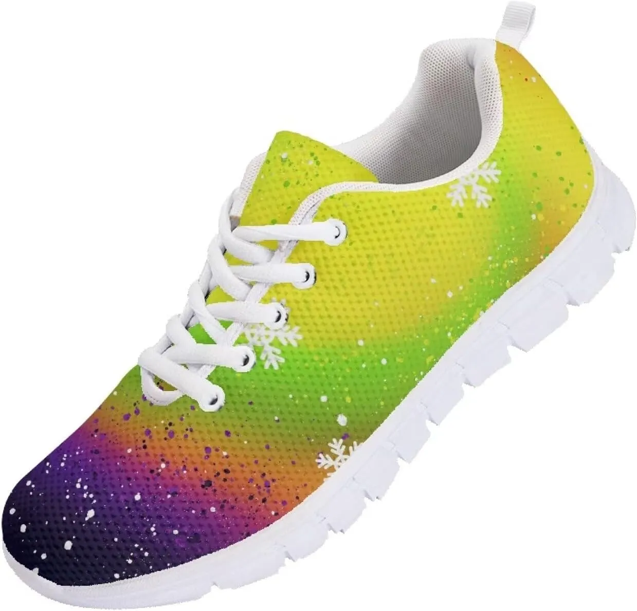 AmzPrint Women Men Workout Athletic Trainer Hiking Camping Walking Sneaker White Sole Shoes for Men Women Shoes Size 5.5-13.5