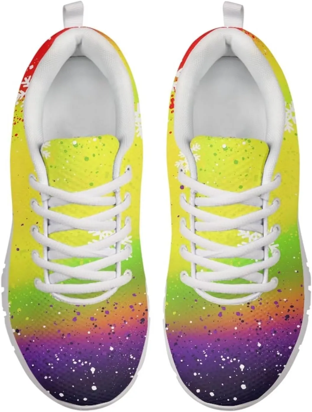 AmzPrint Women Men Workout Athletic Trainer Hiking Camping Walking Sneaker White Sole Shoes for Men Women Shoes Size 5.5-13.5