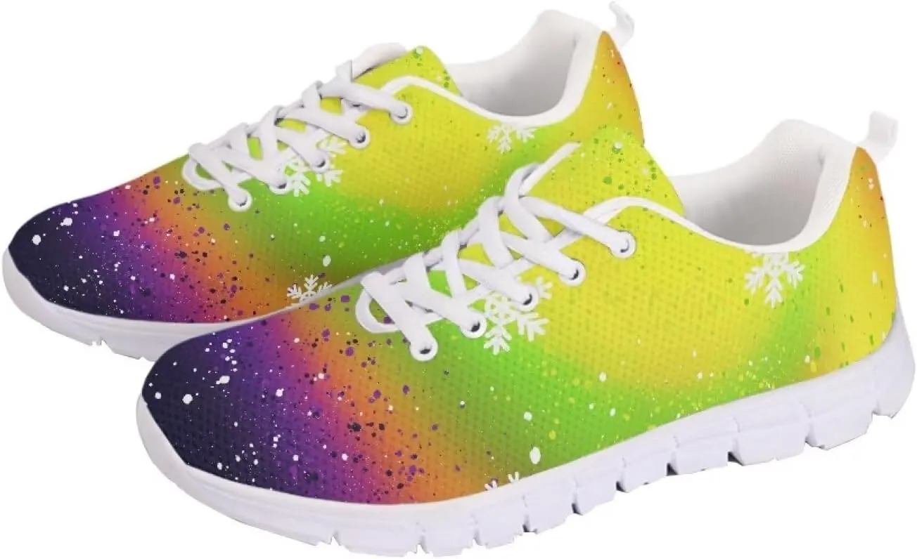 AmzPrint Women Men Workout Athletic Trainer Hiking Camping Walking Sneaker White Sole Shoes for Men Women Shoes Size 5.5-13.5