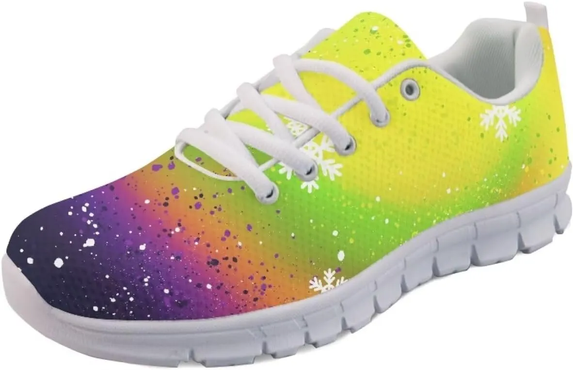 AmzPrint Women Men Workout Athletic Trainer Hiking Camping Walking Sneaker White Sole Shoes for Men Women Shoes Size 5.5-13.5
