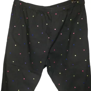 Anna Maxwell Women Capri Pants Size 5X 34W/36W Black Polka Dots Elastic Waist