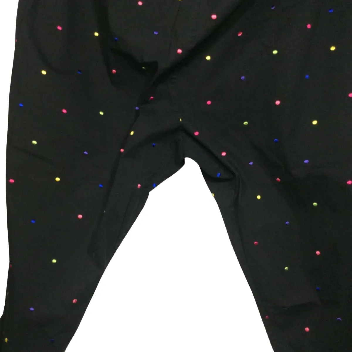 Anna Maxwell Women Capri Pants Size 5X 34W/36W Black Polka Dots Elastic Waist