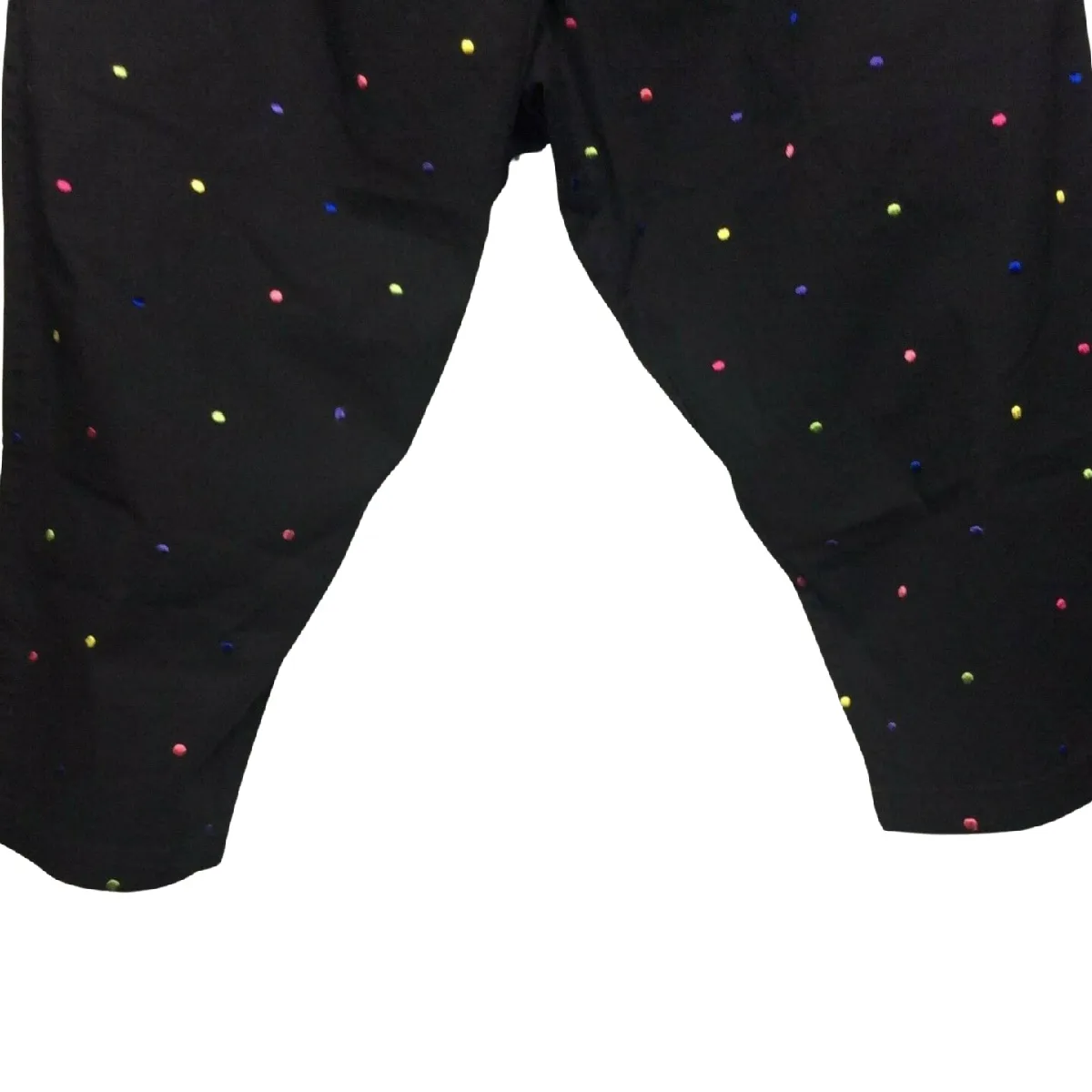 Anna Maxwell Women Capri Pants Size 5X 34W/36W Black Polka Dots Elastic Waist
