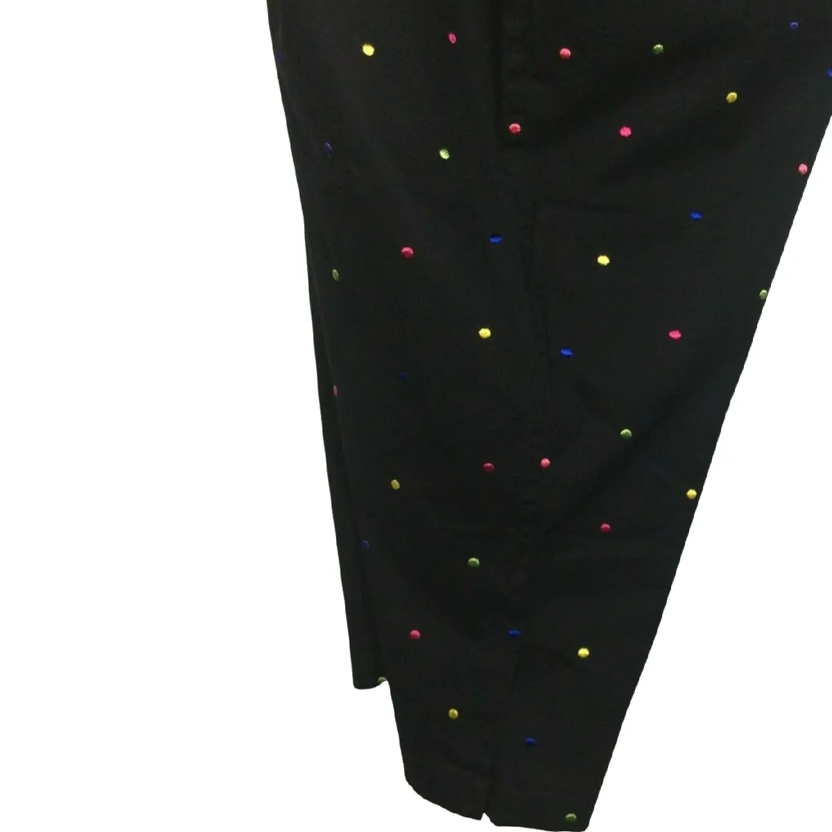 Anna Maxwell Women Capri Pants Size 5X 34W/36W Black Polka Dots Elastic Waist