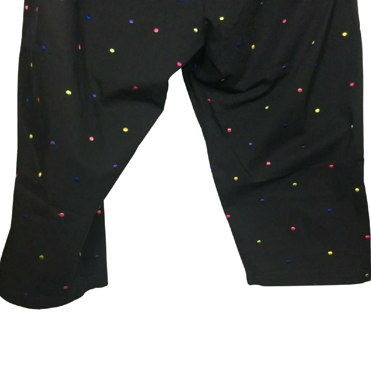 Anna Maxwell Women Capri Pants Size 5X 34W/36W Black Polka Dots Elastic Waist