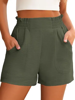 ANRABESS Women Summer Casual Shorts Elastic High Waisted Wide Leg Cute Dressy Beach Shorts 2025 Fashion Vacation Outfits