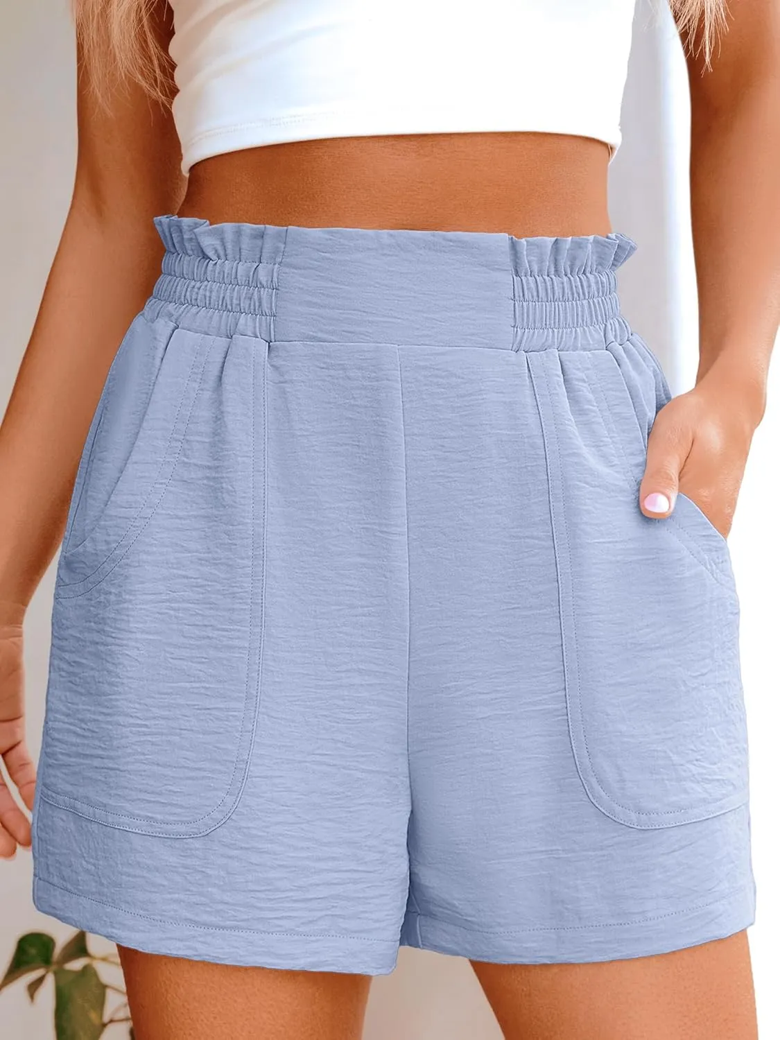 ANRABESS Women Summer Casual Shorts Elastic High Waisted Wide Leg Cute Dressy Beach Shorts 2025 Fashion Vacation Outfits