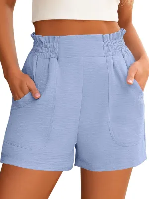 ANRABESS Women Summer Casual Shorts Elastic High Waisted Wide Leg Cute Dressy Beach Shorts 2025 Fashion Vacation Outfits