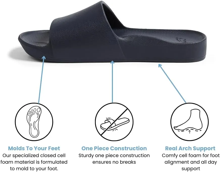 Archies Arch Support Slides – Orthotic Recovery Sandals for Plantar Fasciitis Relief, Foot Pain & Heel Pain – Lightweight, Cushioned, Shock-Absorbing Slides for Walking, Standing, and All-Day Comfort