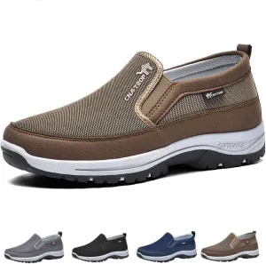 Auguscare Shoes Men, Comfortable, Breathable, Mesh-Quality Dad Hiking Shoes, Men's Arch Support Slip-On Loafer Brown