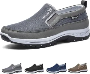 Auguscare Shoes Men, Comfortable, Breathable, Mesh-Quality Dad Hiking Shoes, Men's Arch Support Slip-On Loafer Grey